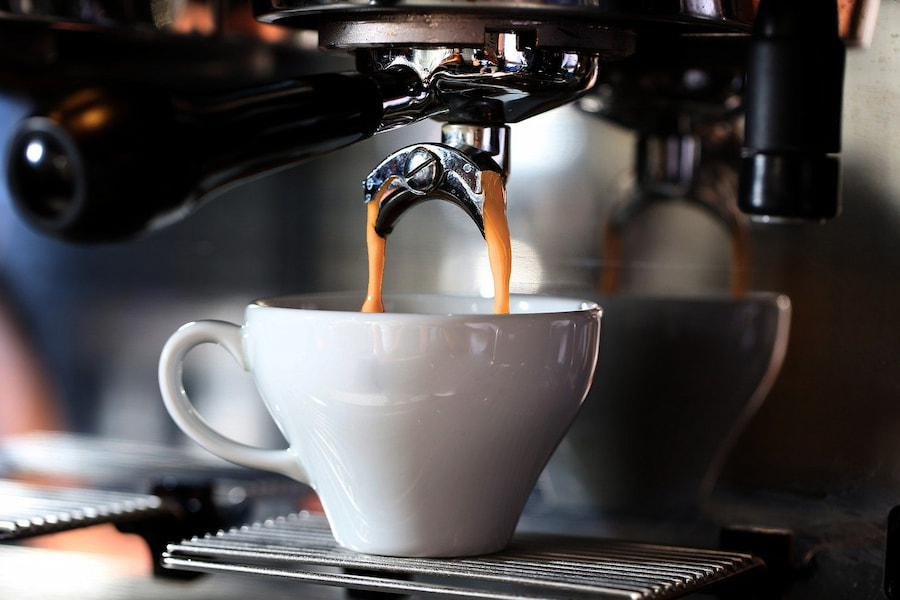 An image of coffee coming out of the machine
