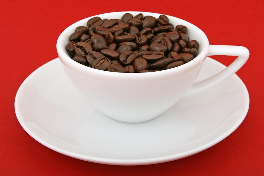 An image of columbian coffee beans in a cup
