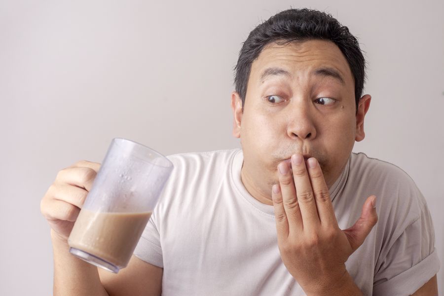 Man nauseous after drinking his coffee